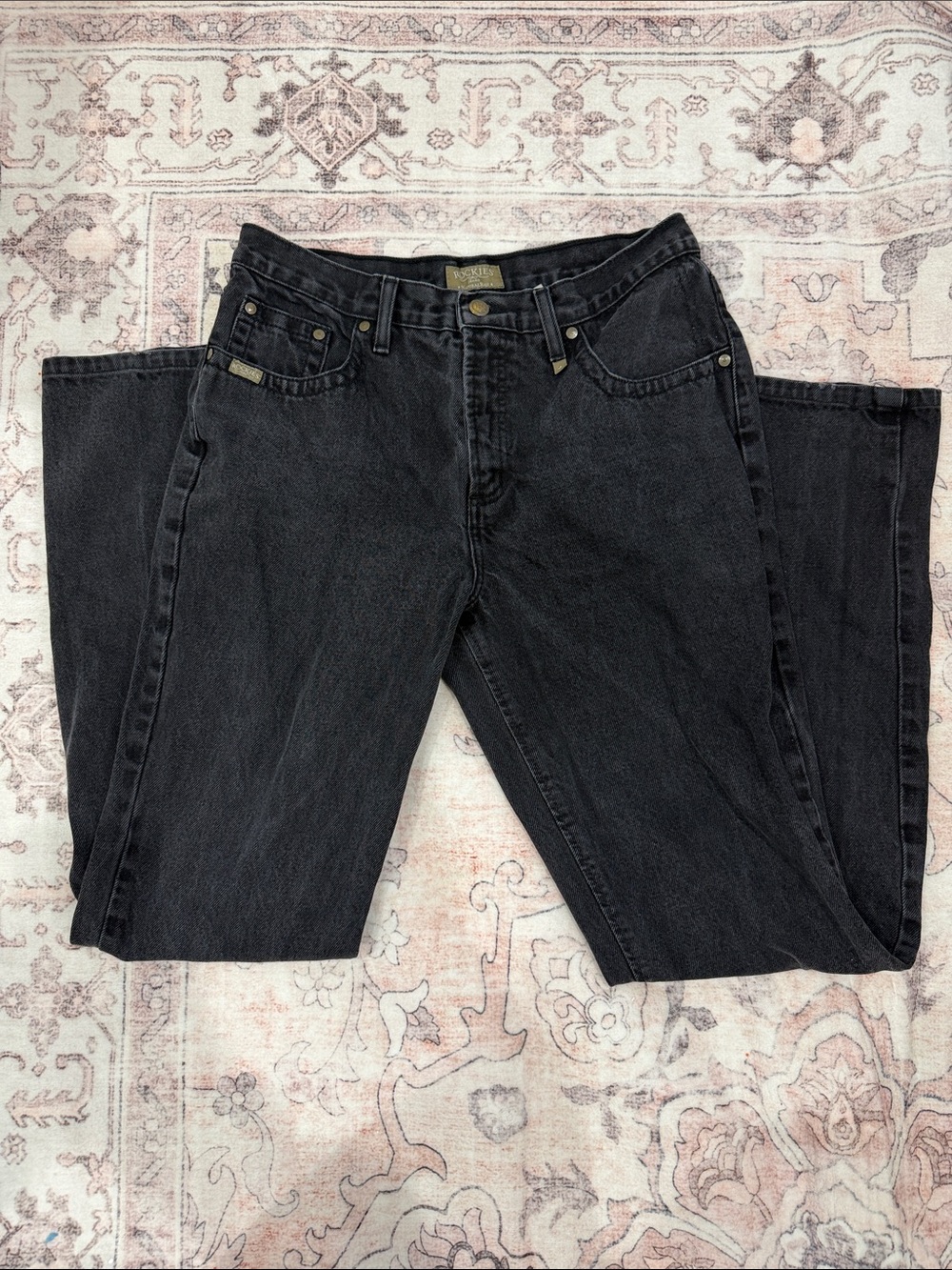 Rockies Straight Black Jeans - Classic Five-Pocket Denim - Picture 1 of 5